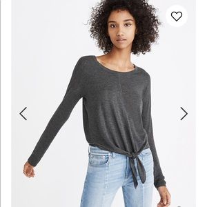 Madewell modern tie front sweater size small